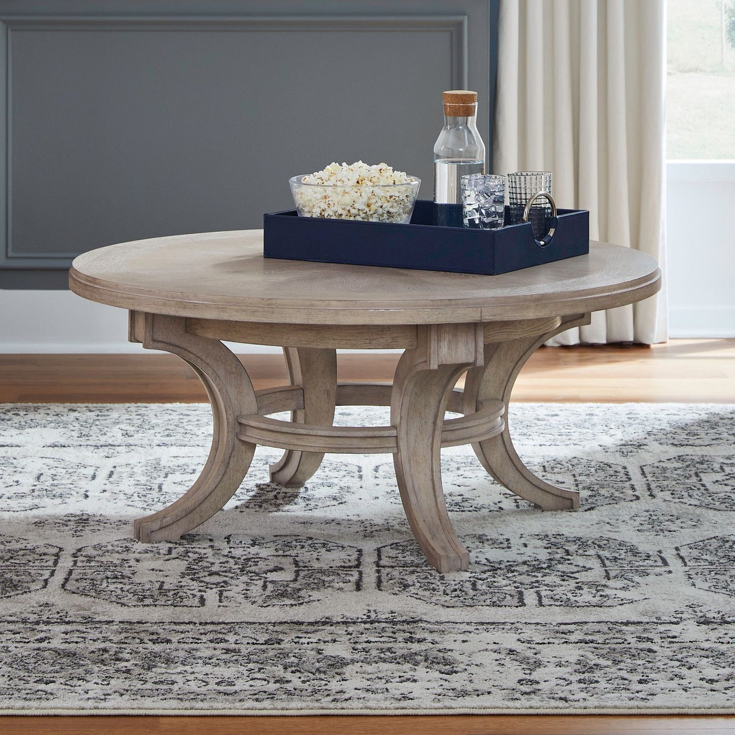 New Haven - Round Cocktail Table - Sanctuary White - Hornell Furniture Outlet