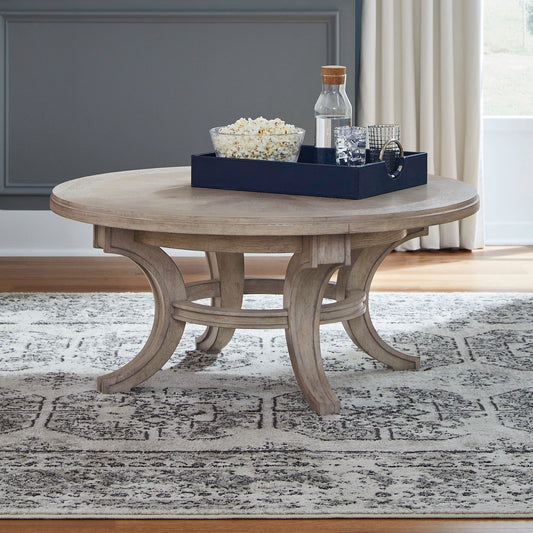 New Haven - Round Cocktail Table - Sanctuary White - Hornell Furniture Outlet