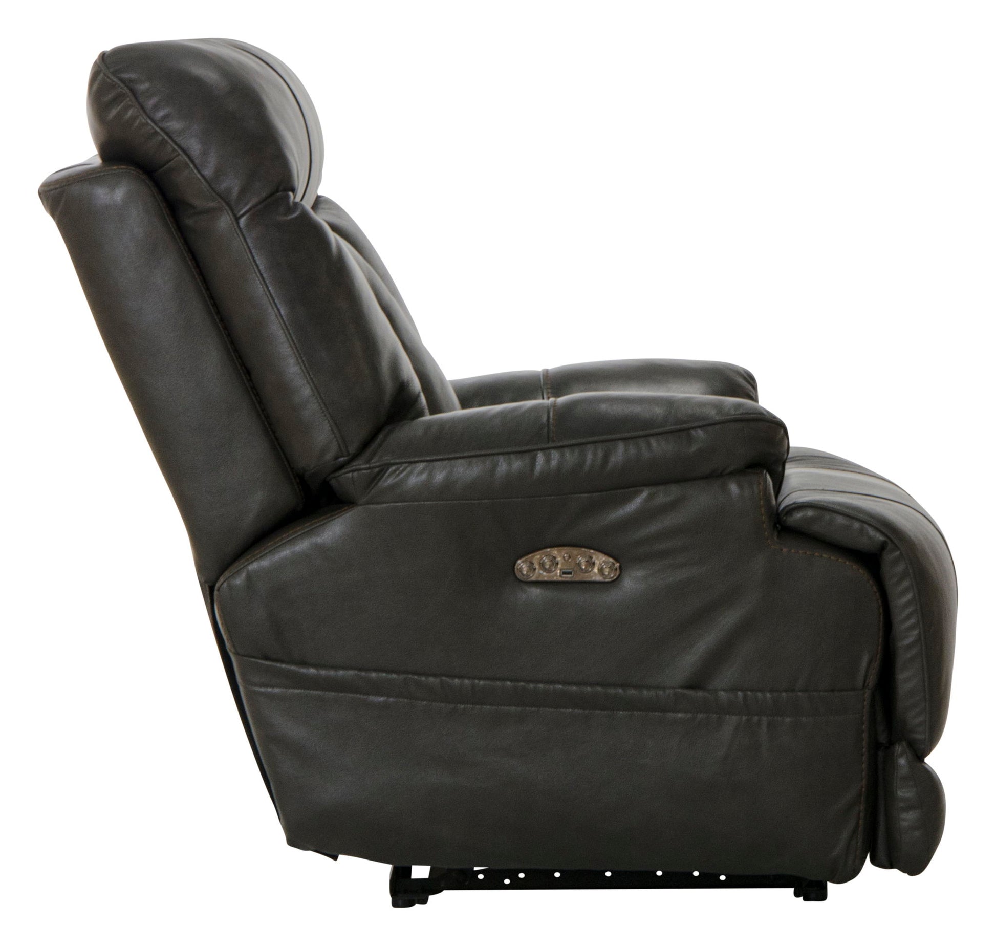 Naples - Power Lay Flat Recliner With Extended Ottoman - Chocolate - Hornell Furniture Outlet