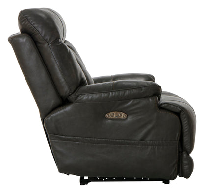 Naples - Power Lay Flat Recliner With Extended Ottoman - Chocolate - Hornell Furniture Outlet
