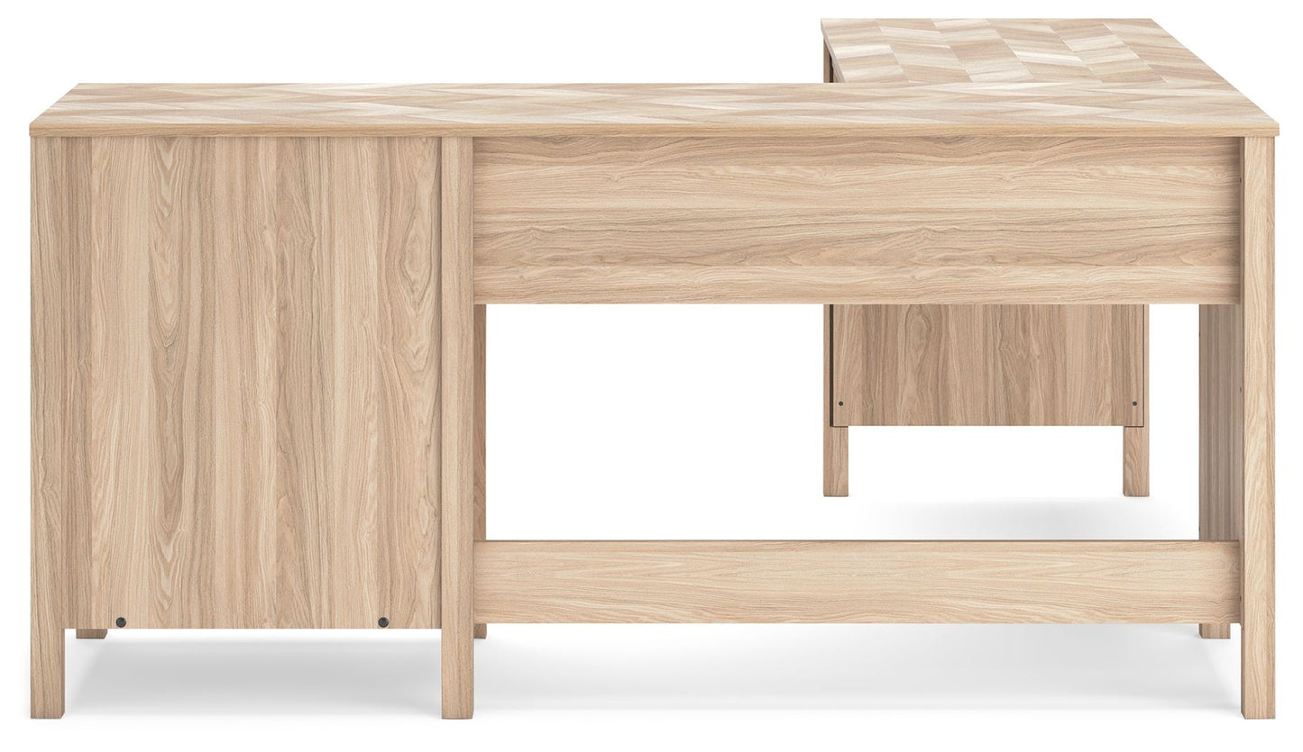 Battelle - Tan - 60" Home Office Desk With Return - Hornell Furniture Outlet