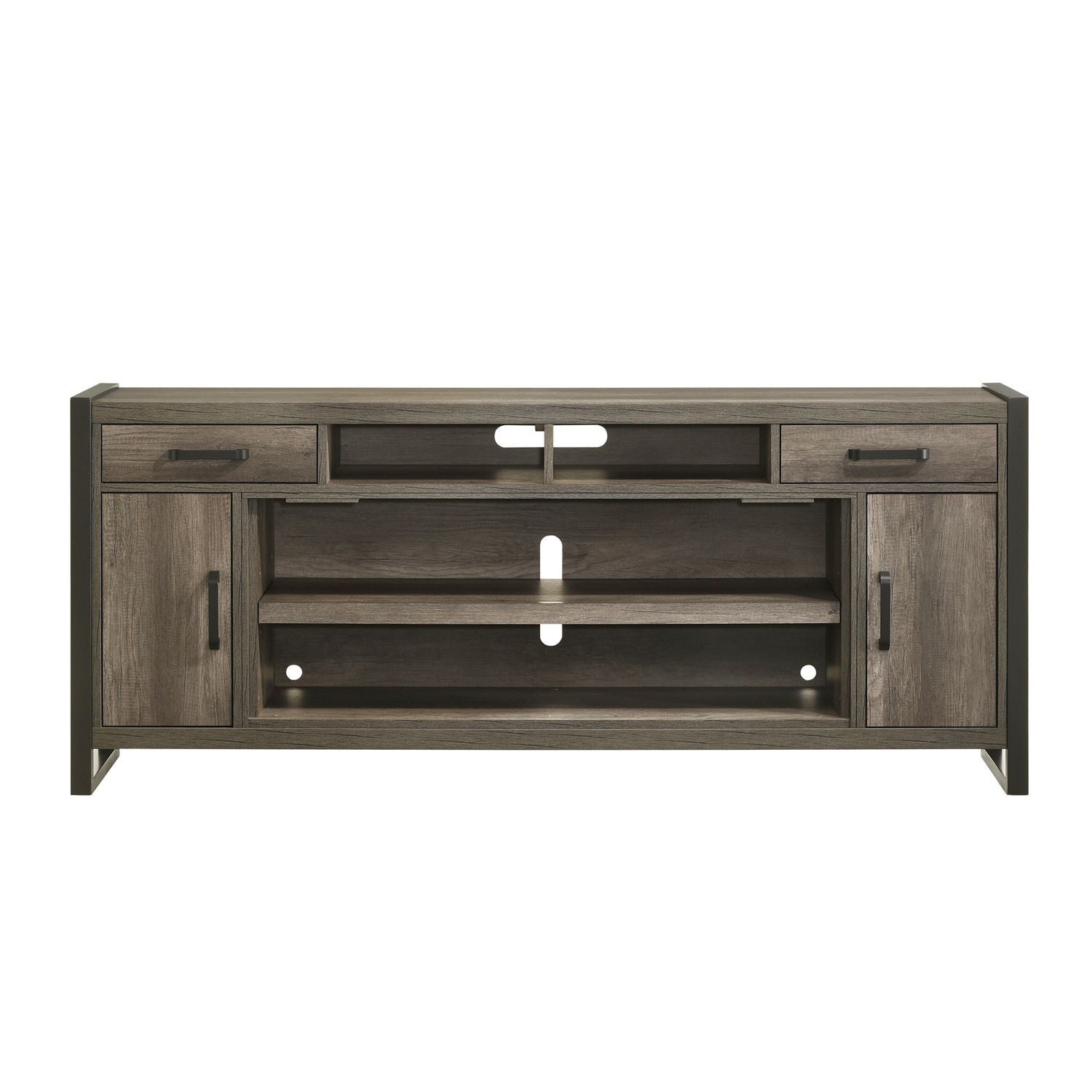 Fireplace TV Consoles - 78" Fireplace TV Console FTS - Brown - Hornell Furniture Outlet
