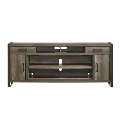Fireplace TV Consoles - 78" Fireplace TV Console FTS - Brown - Hornell Furniture Outlet