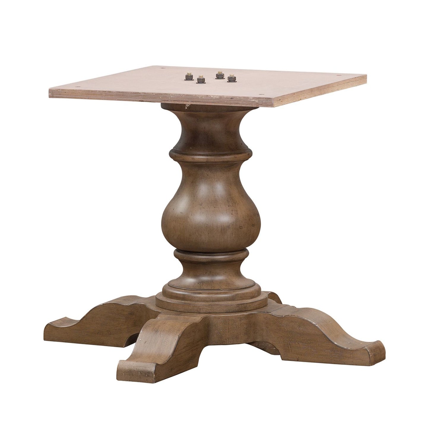Americana Farmhouse - 5 Piece Pedestal Table Set (Upholstered Shelter Side Chairs) - Light Brown - Hornell Furniture Outlet