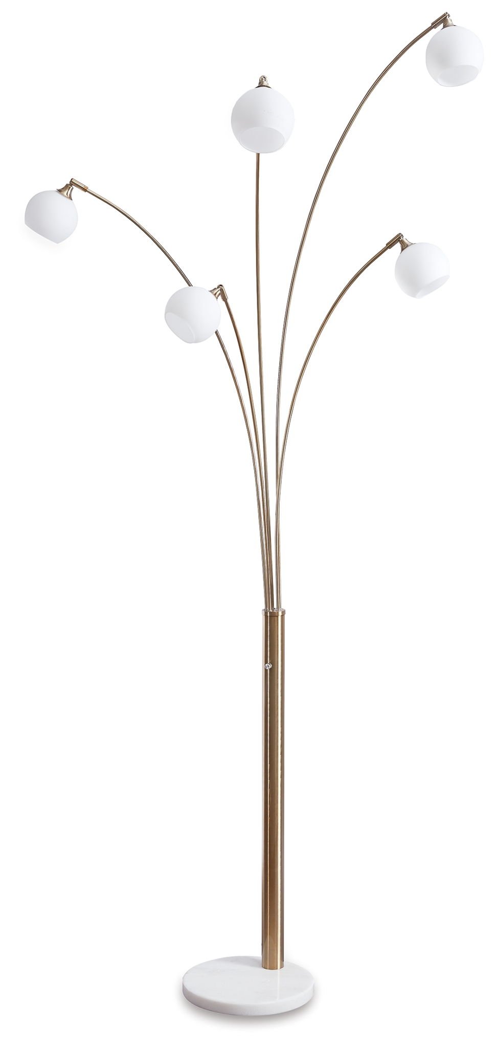 Taliya - Metal Arc Lamp - Champagne / White - Hornell Furniture Outlet