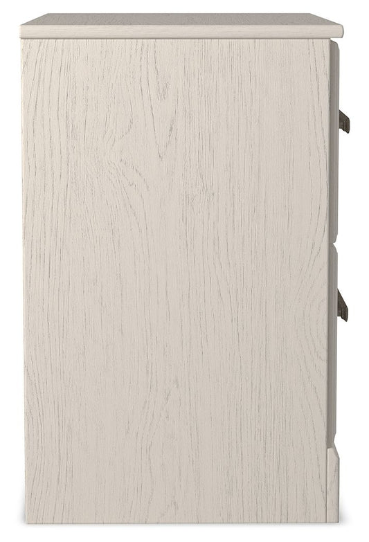 Stelsie - White - Two Drawer Night Stand - Hornell Furniture Outlet