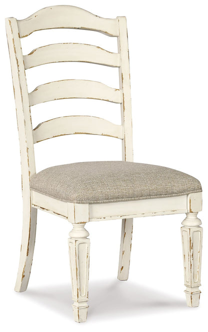 Realyn - Chipped White - Dining UPH Side Chair (Set of 2) - Ladderback - Hornell Furniture Outlet