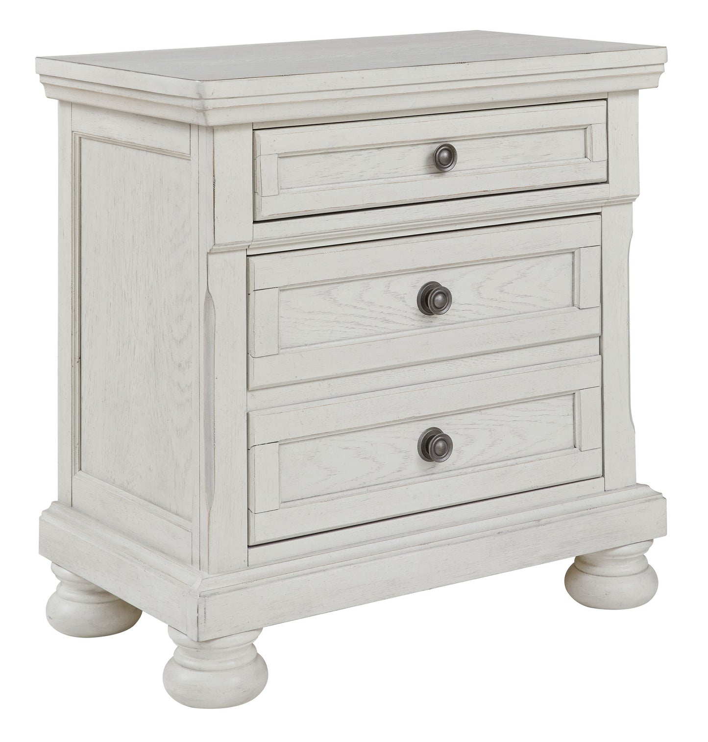 Robbinsdale - Antique White - Two Drawer Night Stand - Hornell Furniture Outlet