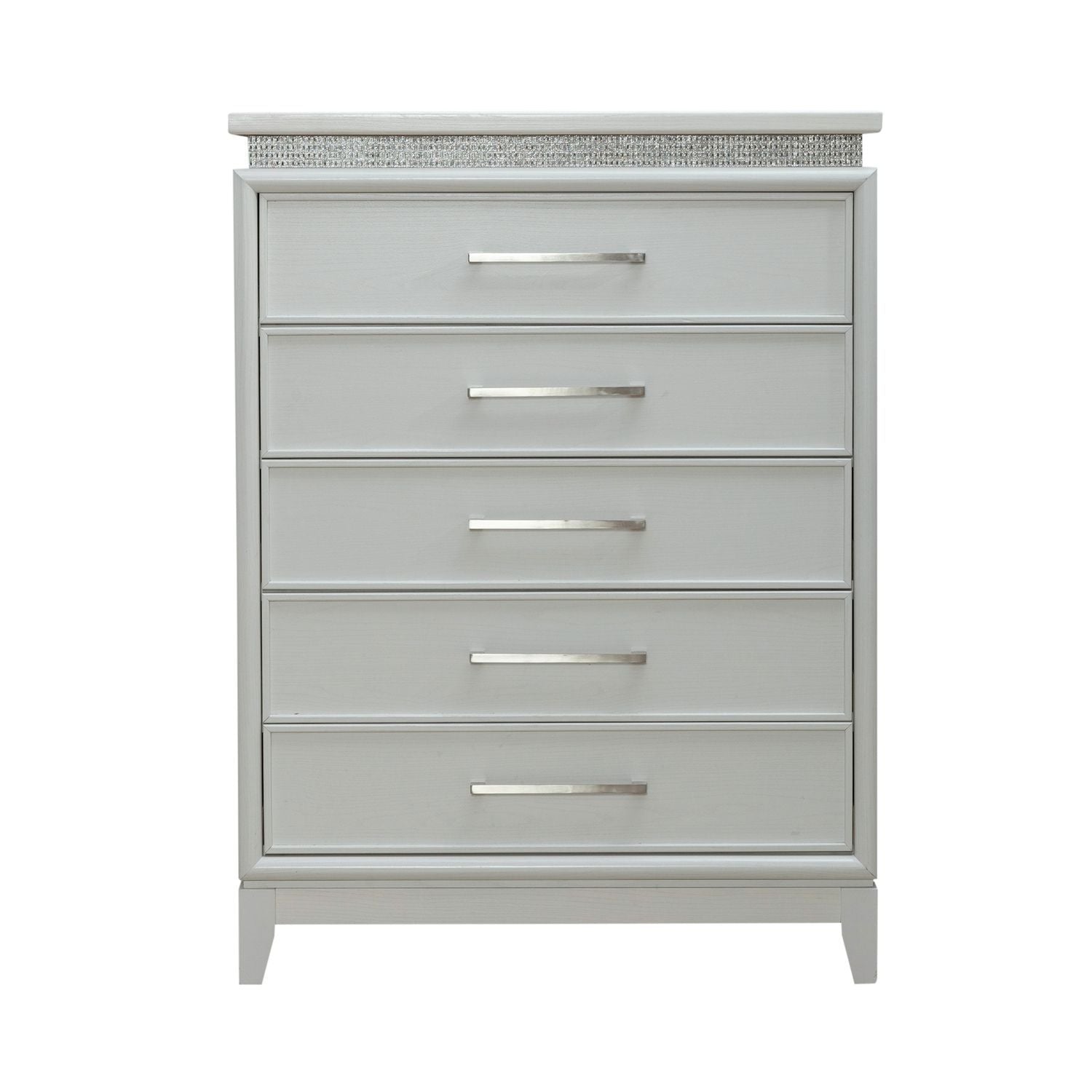 Reflections - 5 Drawer Chest With Lights - White - Hornell Furniture Outlet