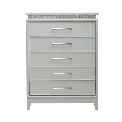 Reflections - 5 Drawer Chest With Lights - White - Hornell Furniture Outlet