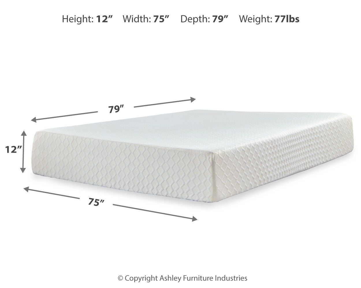 Chime 12 Inch Memory Foam - California King Mattress - 12 - inch - White - Hornell Furniture Outlet