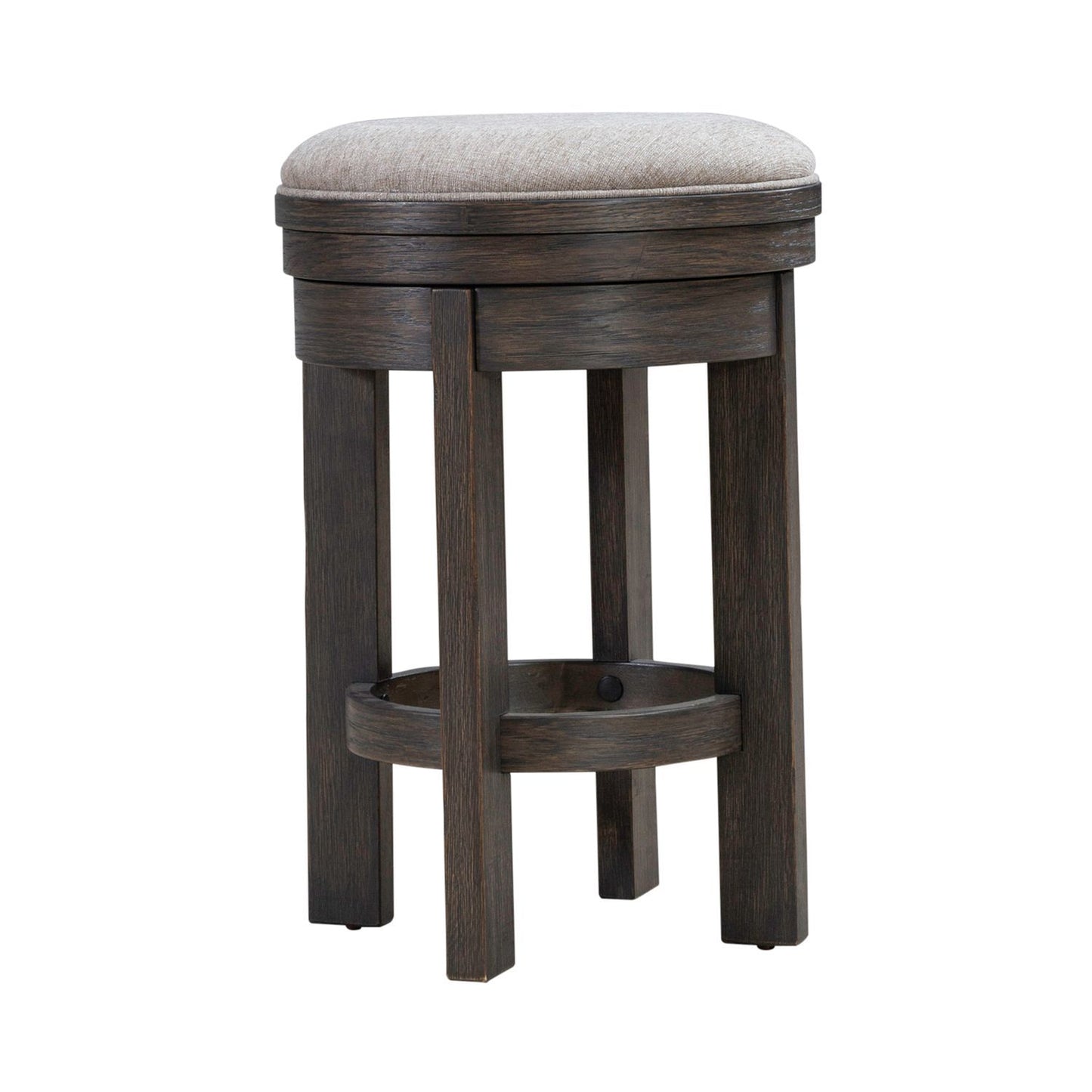 Lennox Hill - Upholstered Swivel Console Stool - Dark Brown - Hornell Furniture Outlet