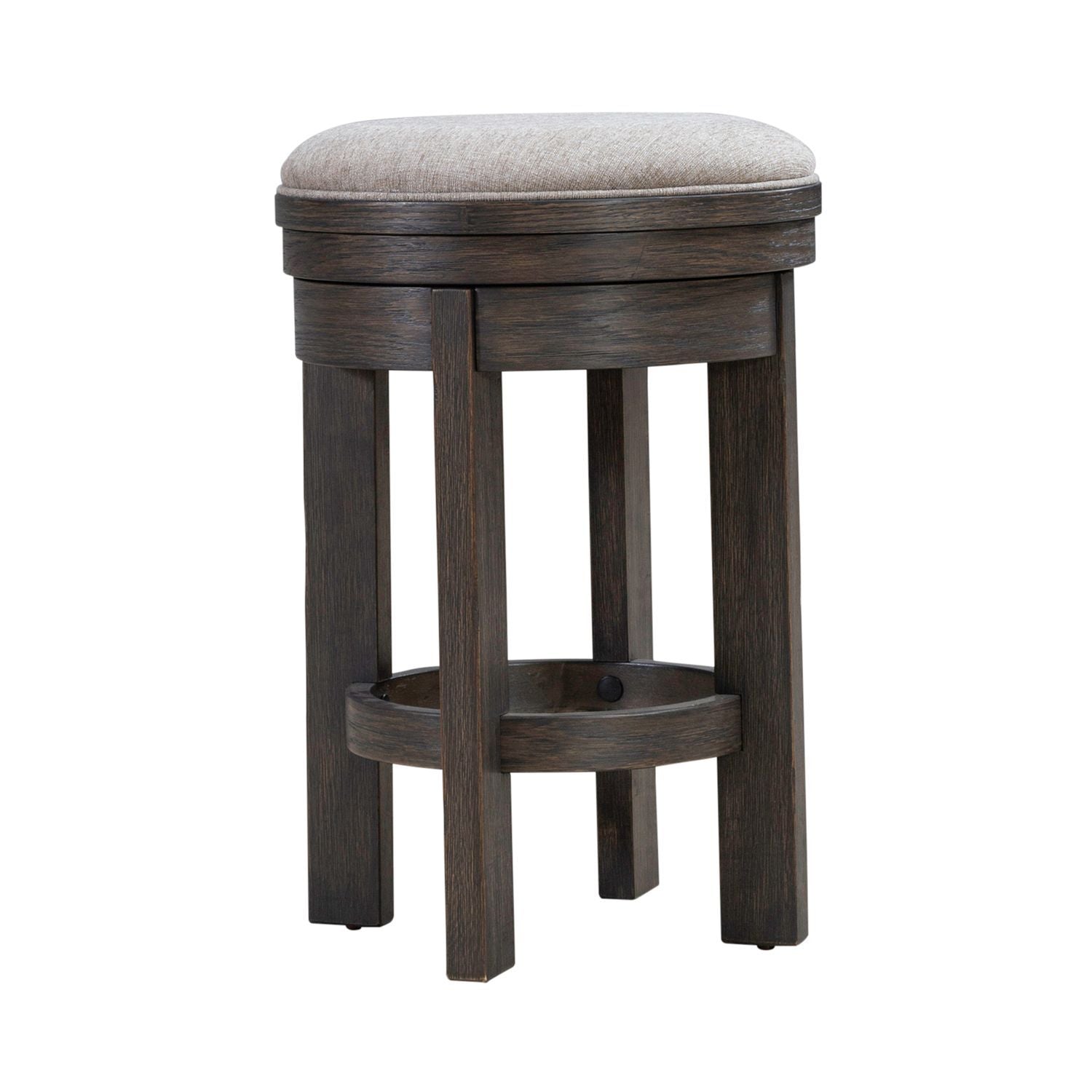 Lennox Hill - Upholstered Swivel Console Stool - Dark Brown - Hornell Furniture Outlet