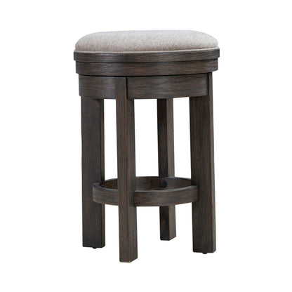 Lennox Hill - Upholstered Swivel Console Stool - Dark Brown - Hornell Furniture Outlet