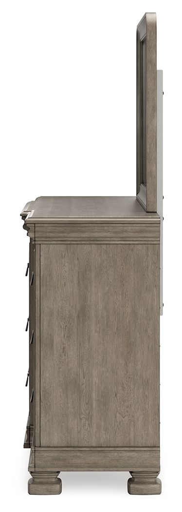 Lexorne - Gray - Dresser And Mirror - Hornell Furniture Outlet
