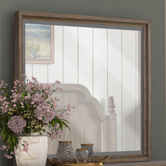 Hickory Grove - Landscape Mirror - Heirloom Brown - Hornell Furniture Outlet