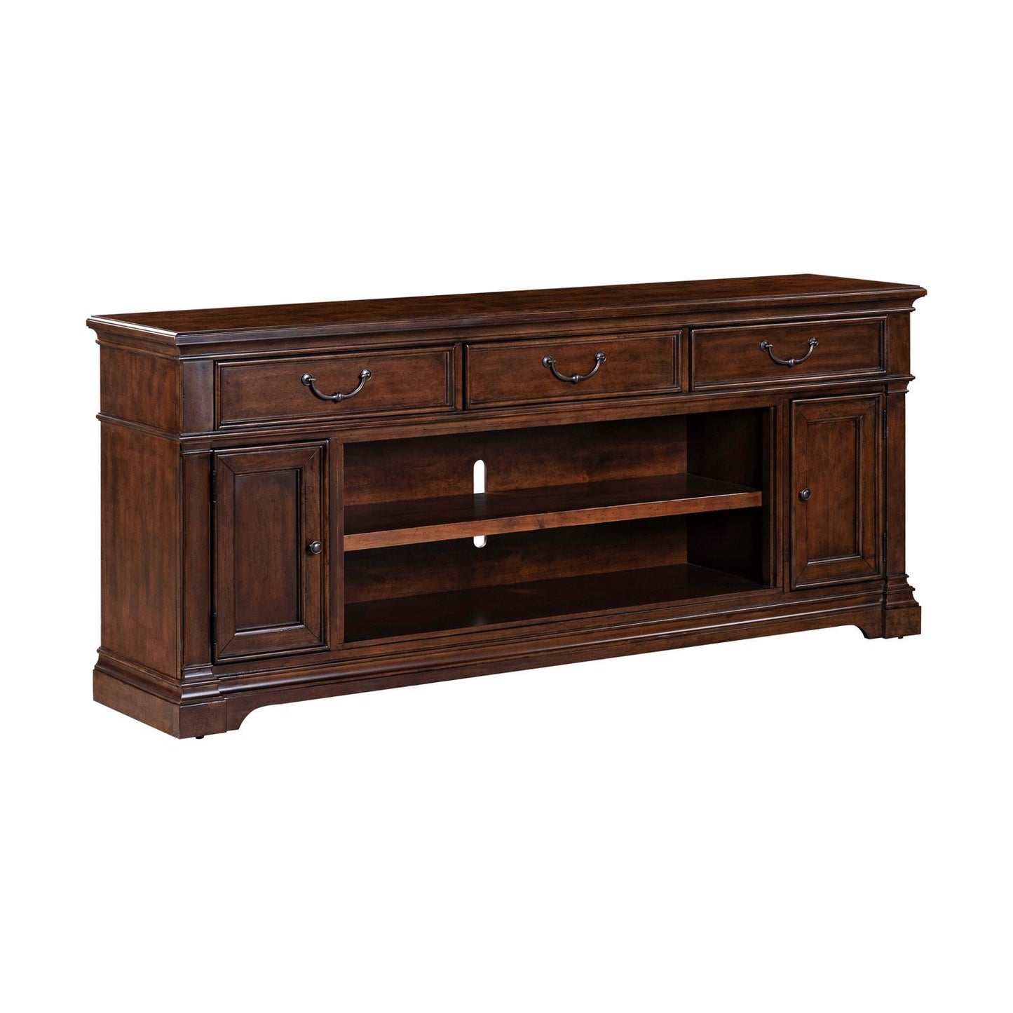 Fireplace TV Consoles - 84" Fireplace TV Console FTS - Brown - Hornell Furniture Outlet