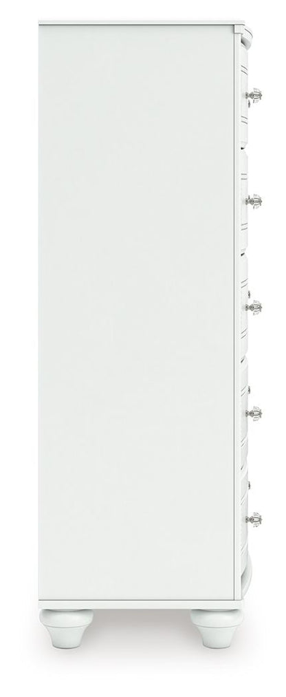 Kozlani - Five Drawer Chest - White - Hornell Furniture Outlet