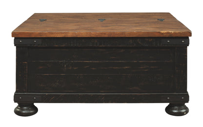 Valebeck - Black / Brown - Lift Top Cocktail Table - Hornell Furniture Outlet