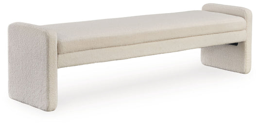 Lembertson - Ecru - Accent Bench - Hornell Furniture Outlet