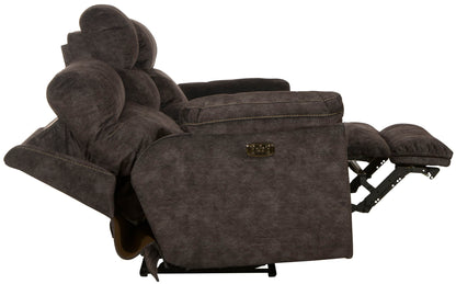 Sedona - Power Hdrst With Lumbar Lay Flat Reclining Console Loveseat With Storage & Cupholders - Hornell Furniture Outlet