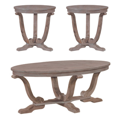 Graystone Mill - 3 Piece Table Set (1 Cocktail 2 End Tables) - Light Brown - Hornell Furniture Outlet