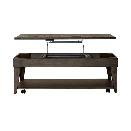 Arrowcreek - Lift Top Cocktail Table - Dark Brown - Hornell Furniture Outlet