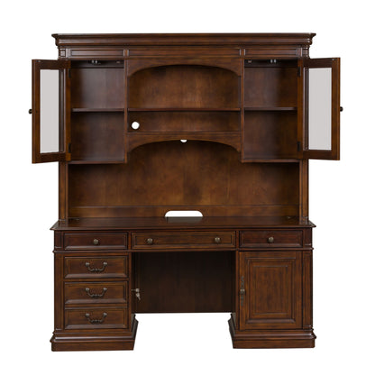 Brayton Manor - 3 Piece Jr Executive Credenza - Dark Brown - Hornell Furniture Outlet