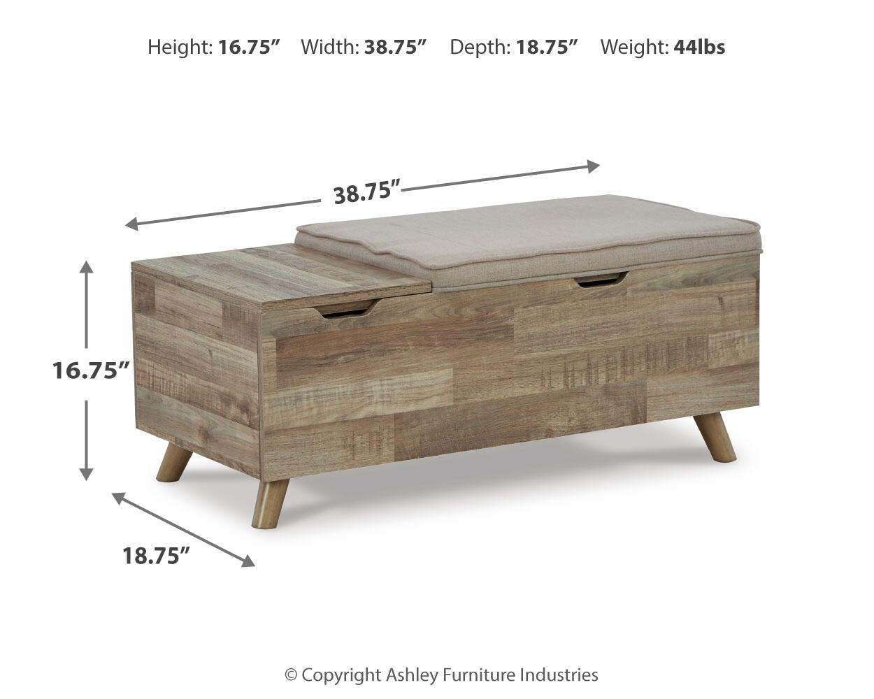 Gerdanet - Storage Bench - Beige - Hornell Furniture Outlet