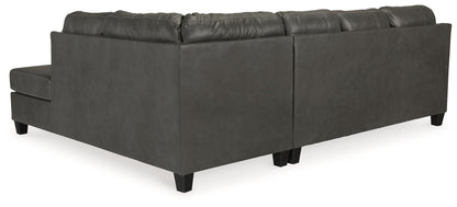 Valderno - Fog - 2 - Piece Sectional With Raf Corner Chaise - Hornell Furniture Outlet