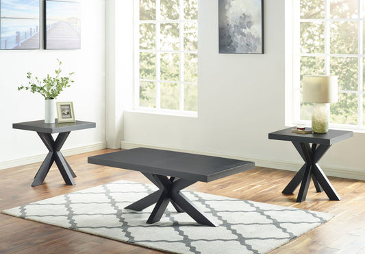 Harris - 3 Piece Table Set - Black - Hornell Furniture Outlet