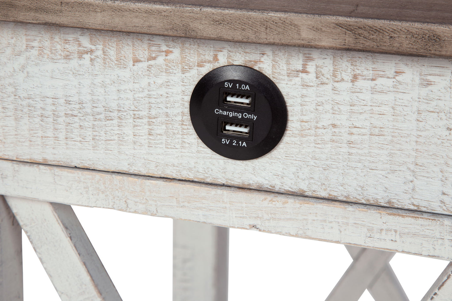 Adalane - White / Gray - Accent Table - Hornell Furniture Outlet