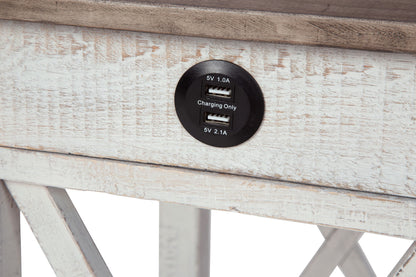 Adalane - White / Gray - Accent Table - Hornell Furniture Outlet