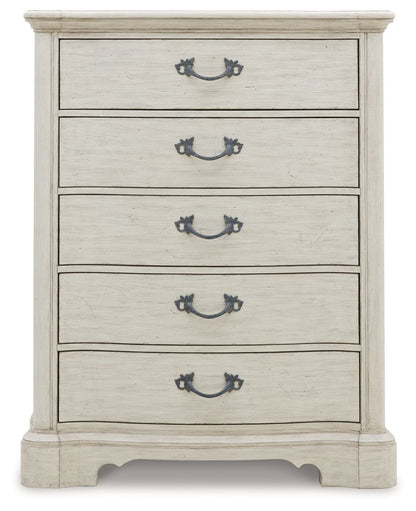 Arlendyne - Antique White - Five Drawer Chest - Hornell Furniture Outlet