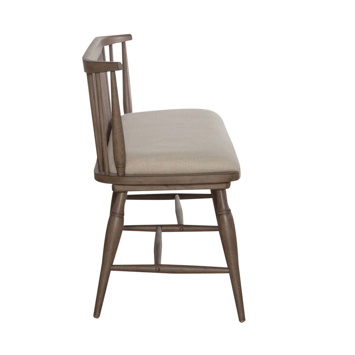 Americana Farmhouse - Upholstered Seat Windsor Bench (RTA) - Light Brown - Hornell Furniture Outlet
