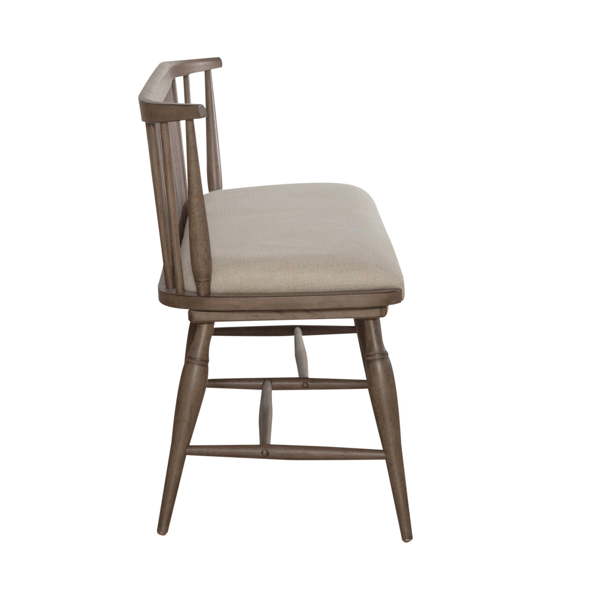 Americana Farmhouse - Upholstered Seat Windsor Bench (RTA) - Light Brown - Hornell Furniture Outlet