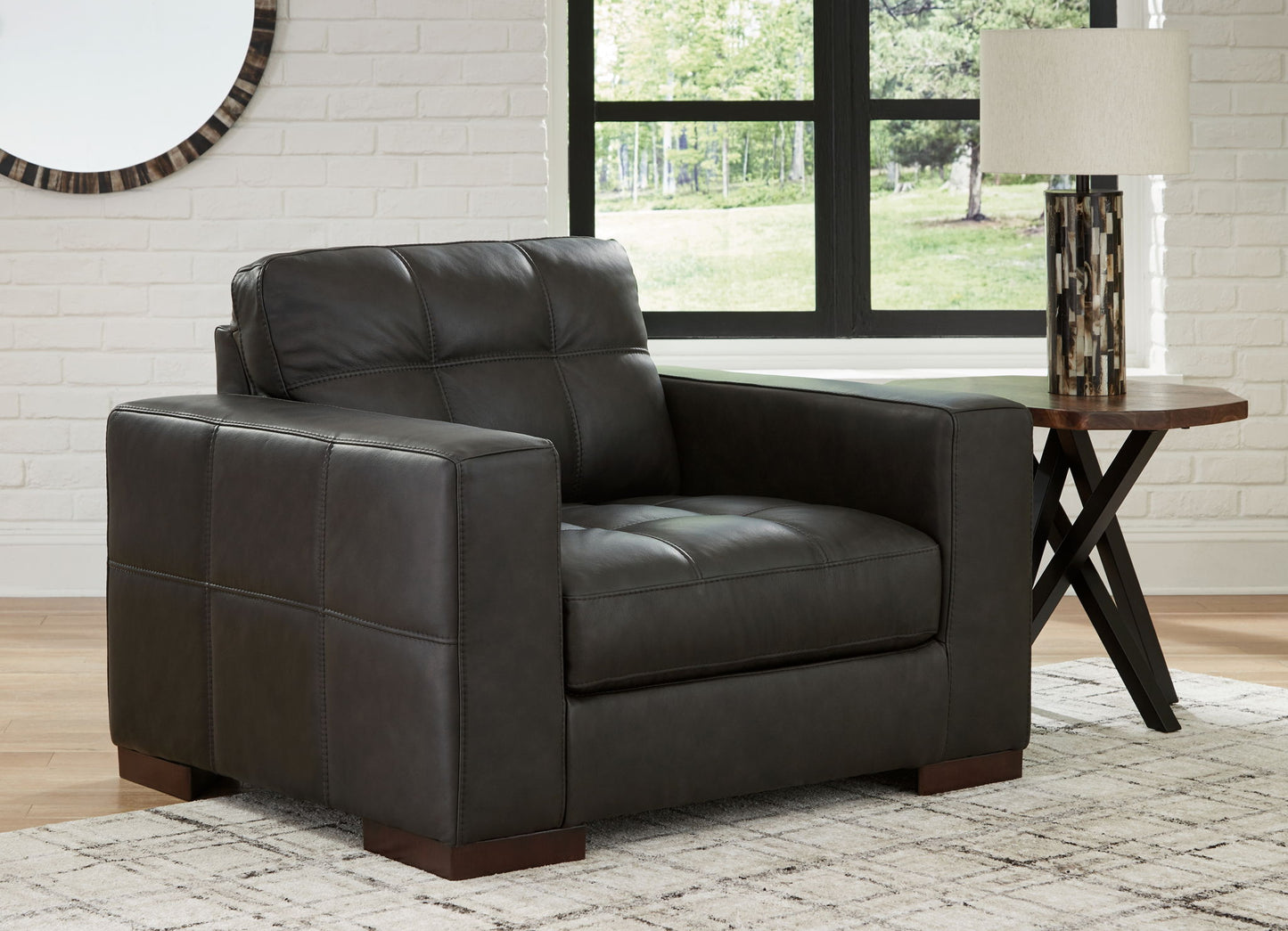Luigi - Chair And A Half - Thunder - Hornell Furniture Outlet