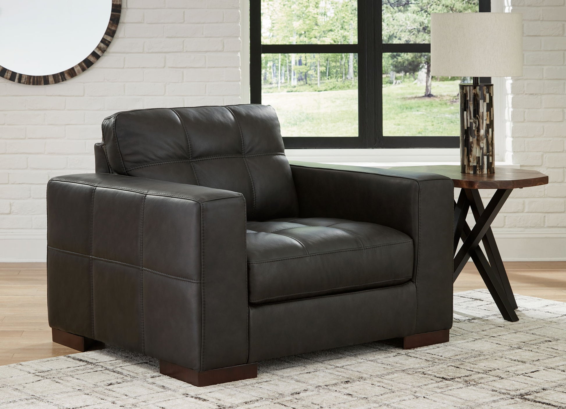 Luigi - Chair And A Half - Thunder - Hornell Furniture Outlet