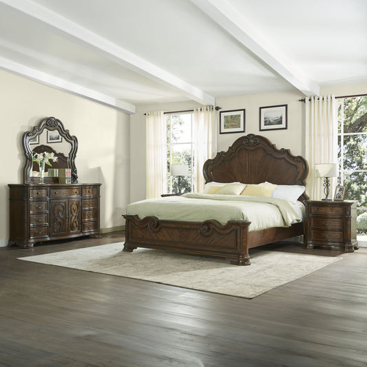 Royale - King 5 Piece Set 2 Nightstand - Brown - Hornell Furniture Outlet