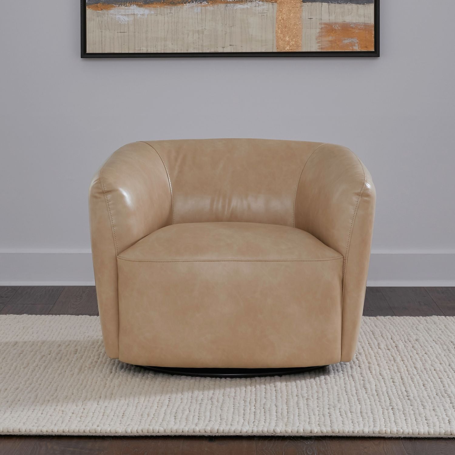 Donovan - Upholstered Swivel Accent Chair - Tan - Hornell Furniture Outlet