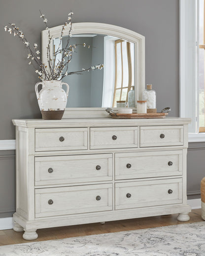 Robbinsdale - Antique White - Dresser, Mirror - Hornell Furniture Outlet