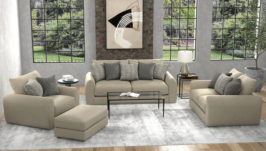 Ezra - Ottoman - Twine - Hornell Furniture Outlet