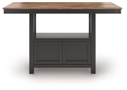 Wildenauer - Brown / Black - Rectangular Dining Room Counter Table - Hornell Furniture Outlet