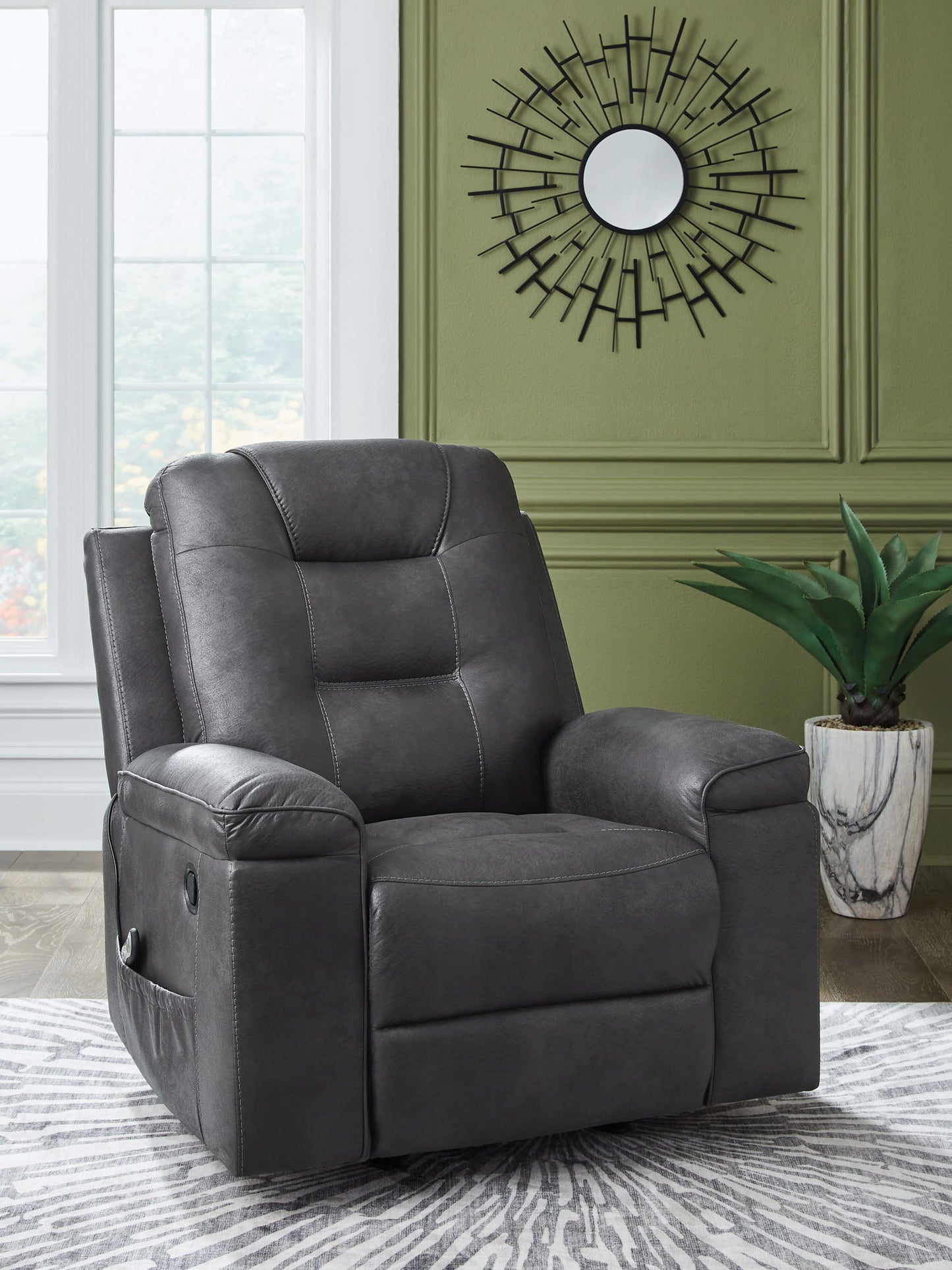 Stockworth - Granite - Rocker Recliner - Hornell Furniture Outlet