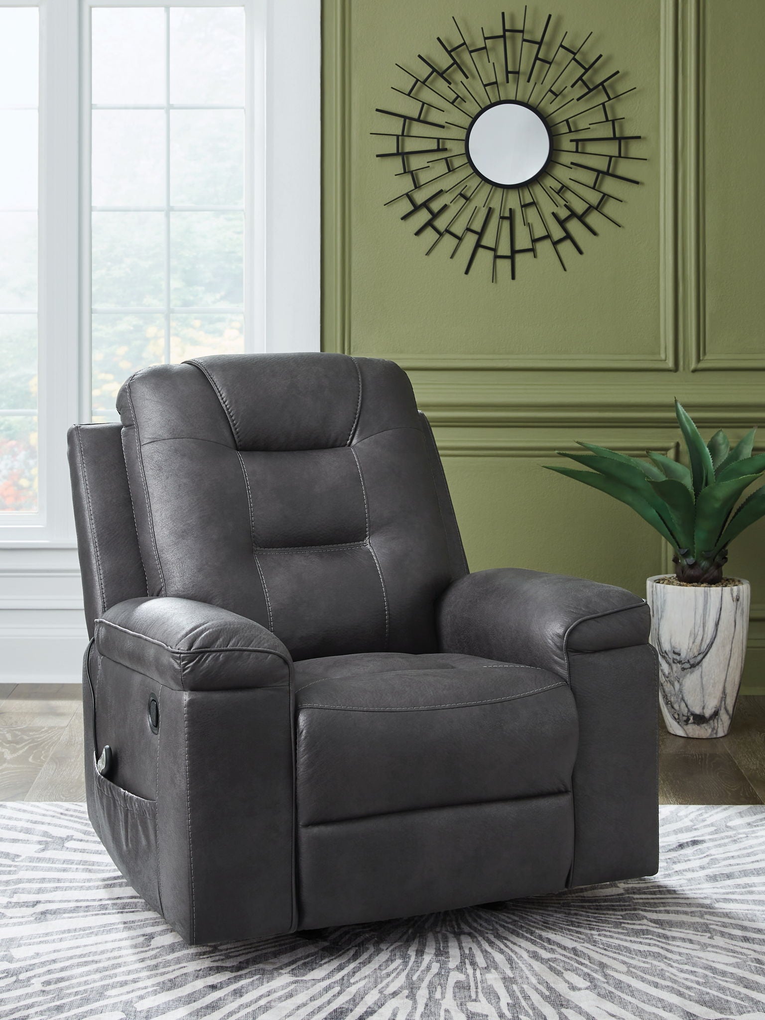 Stockworth - Granite - Rocker Recliner - Hornell Furniture Outlet