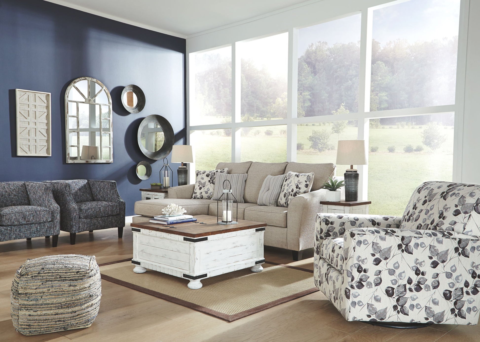 Abney - Platinum - Swivel Accent Chair - Hornell Furniture Outlet