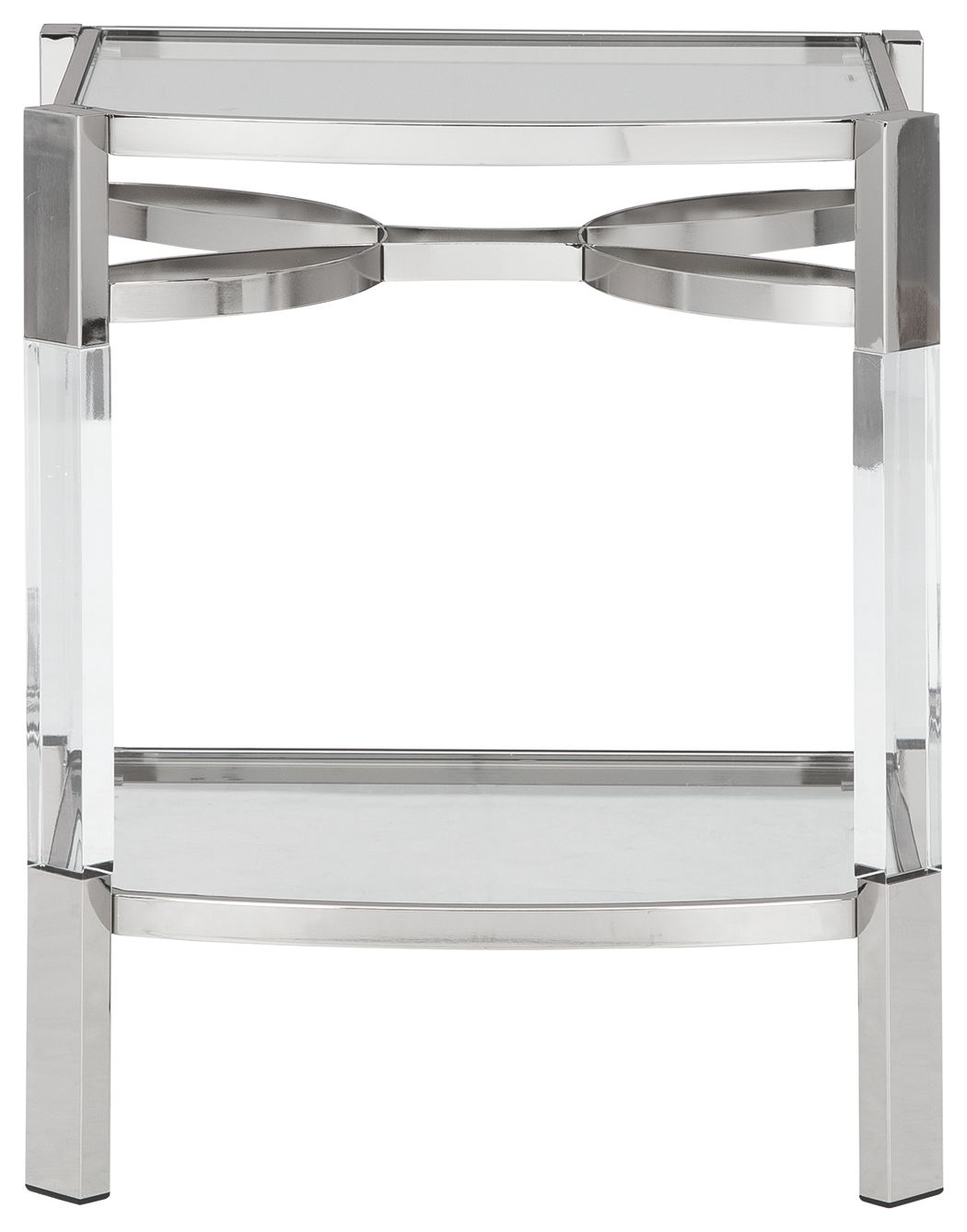 Chaseton - Clear / Silver Finish - Accent Table - Hornell Furniture Outlet