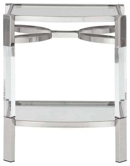 Chaseton - Clear / Silver Finish - Accent Table - Hornell Furniture Outlet