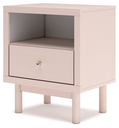 Wistenpine - Blush - One Drawer Night Stand - Hornell Furniture Outlet