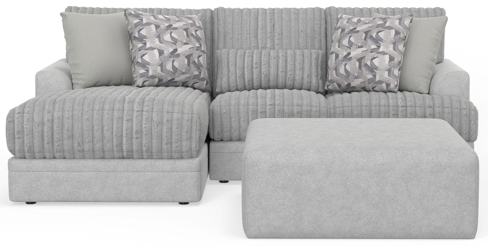 Titan - Sectional With Comfort Coil Seating, Cocktail Ottoman And Accent Pillows Included - Hornell Furniture Outlet